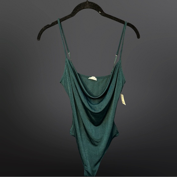 COWLS IN THE CLUB BODYSUIT - PINE ~ FREE PEOPLE - Picture 5 of 7